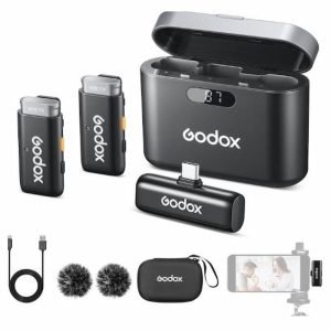GODOX WES2 Kit2 - Micrófono inalámbrico Lavalier para Android